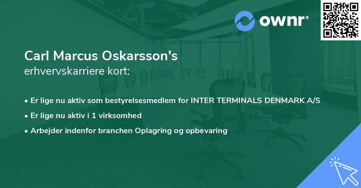 Carl Marcus Oskarsson's erhvervskarriere kort