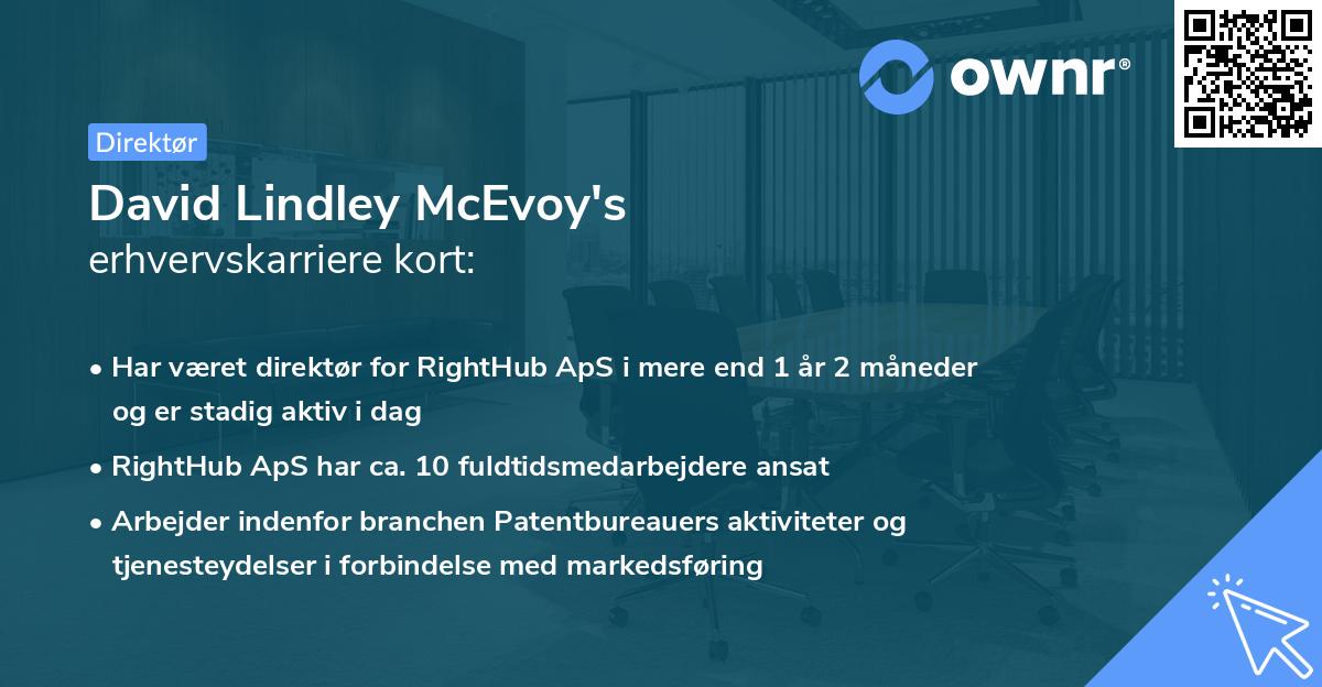 David Lindley McEvoy's erhvervskarriere kort