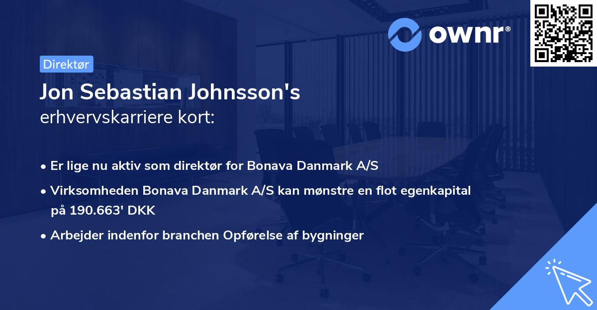 Jon Sebastian Johnsson's erhvervskarriere kort