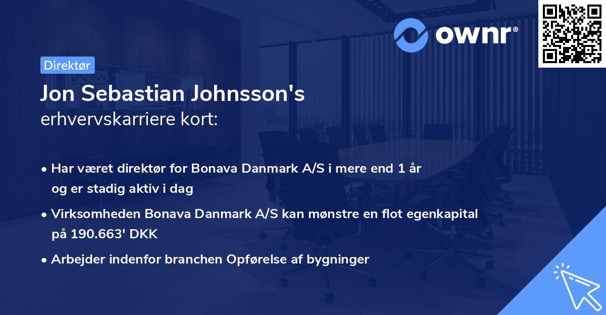 Jon Sebastian Johnsson's erhvervskarriere kort