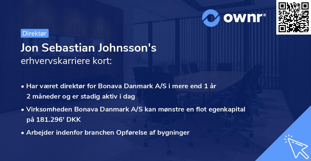 Jon Sebastian Johnsson's erhvervskarriere kort