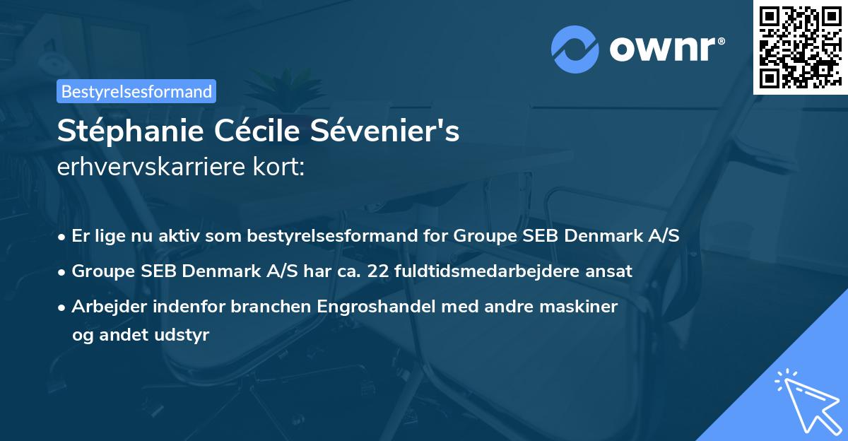 Stéphanie Cécile Sévenier's erhvervskarriere kort
