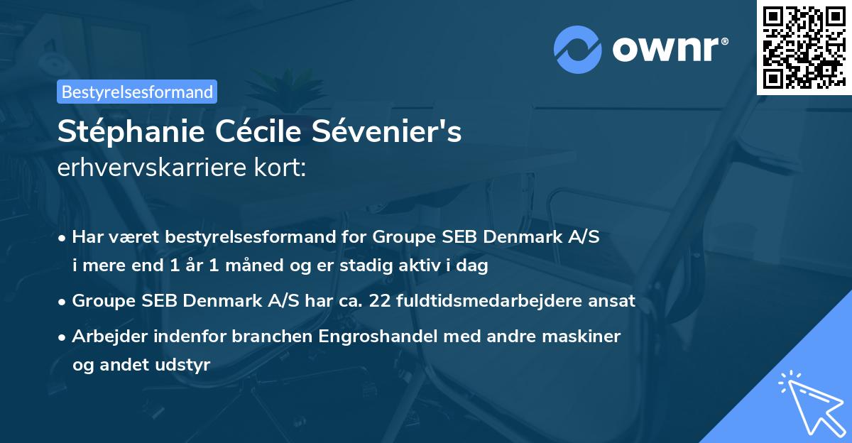 Stéphanie Cécile Sévenier's erhvervskarriere kort