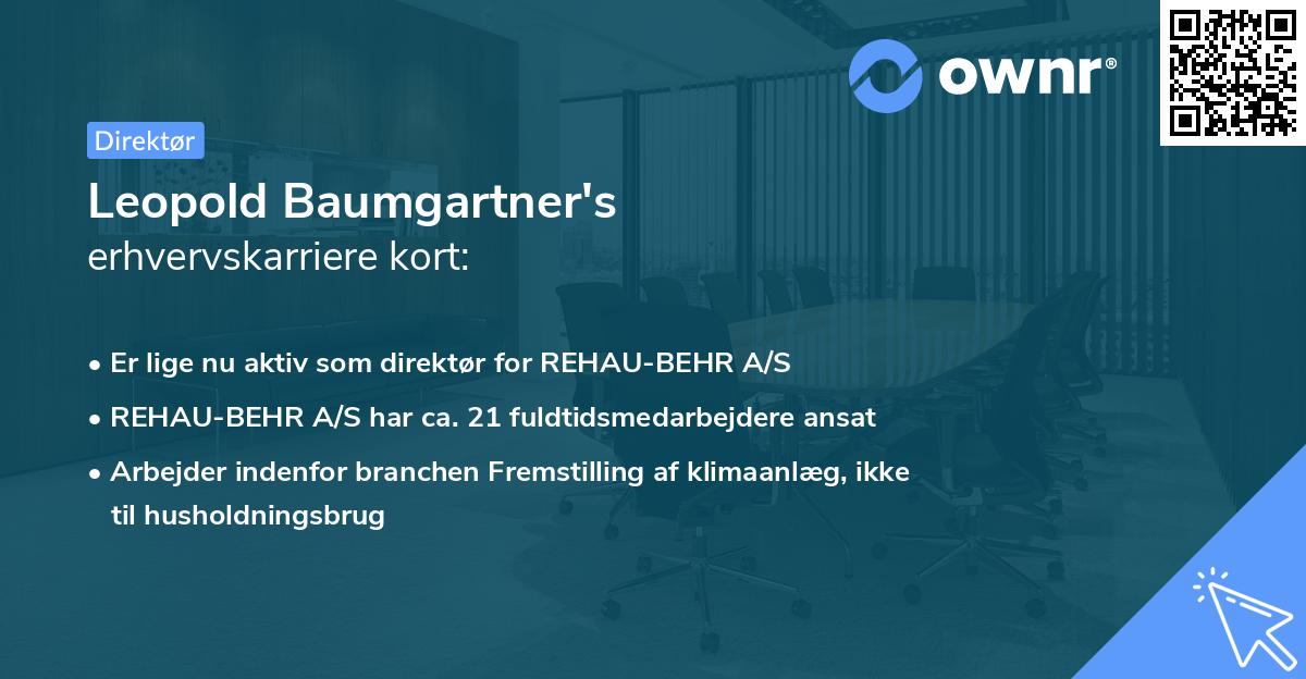 Leopold Baumgartner's erhvervskarriere kort