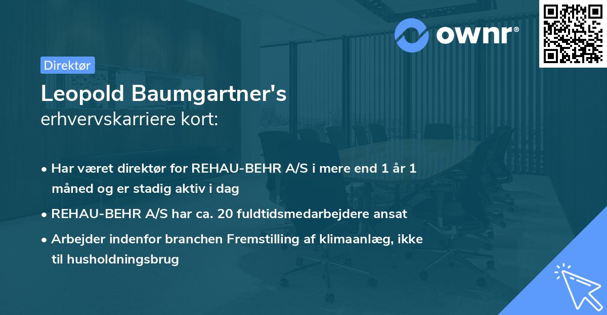 Leopold Baumgartner's erhvervskarriere kort
