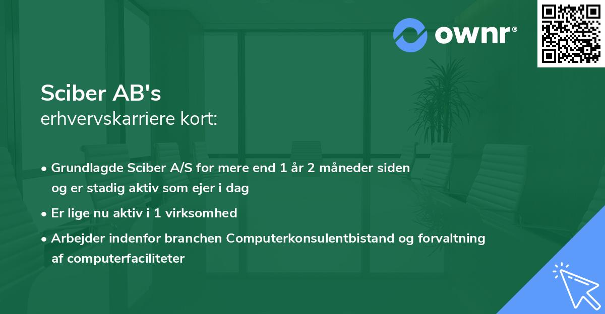 Sciber AB's erhvervskarriere kort