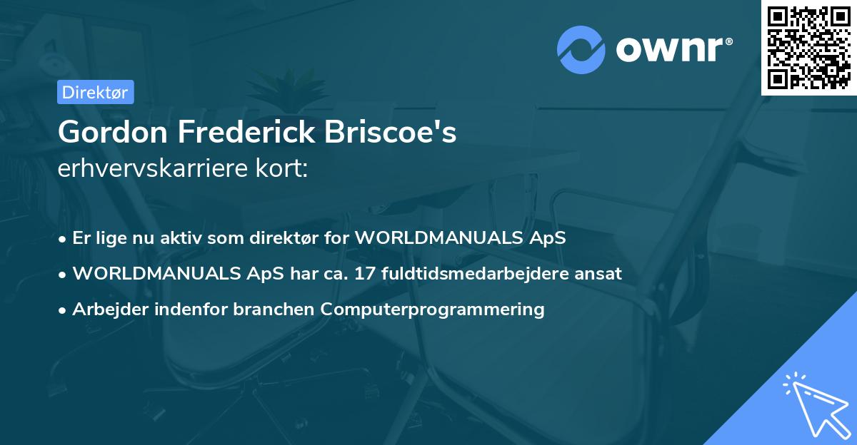 Gordon Frederick Briscoe's erhvervskarriere kort