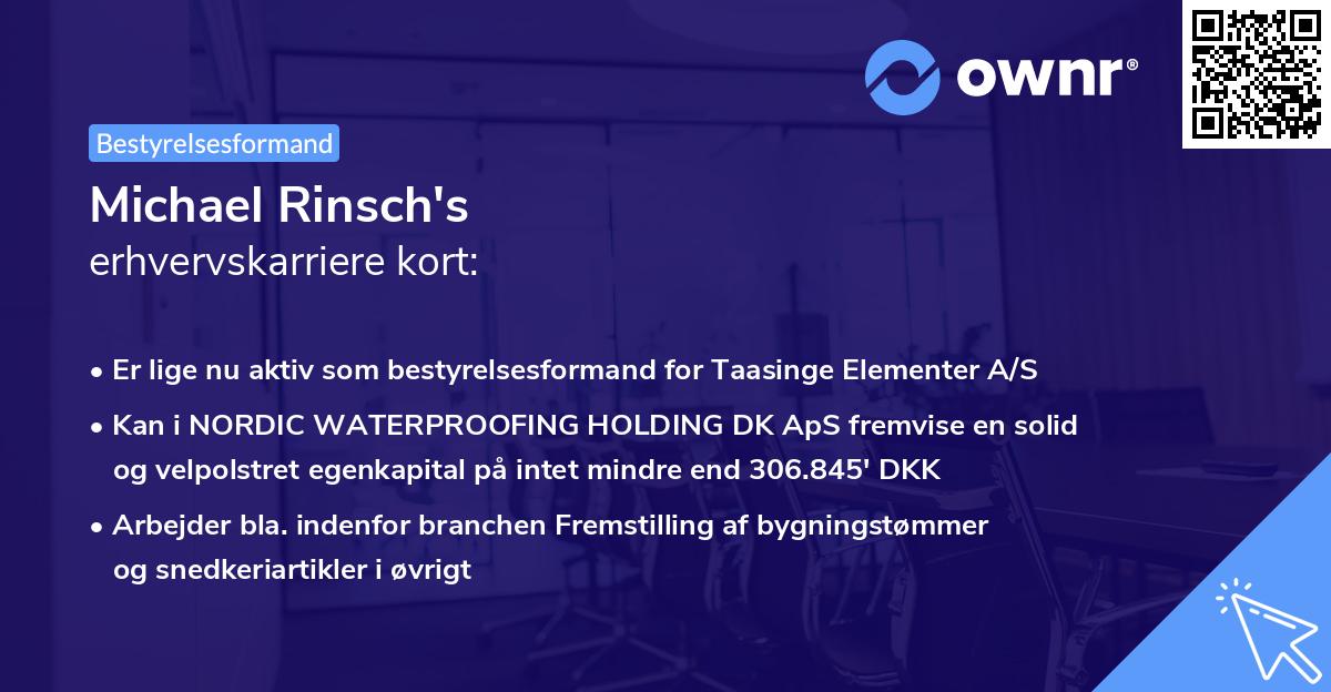 Michael Rinsch's erhvervskarriere kort