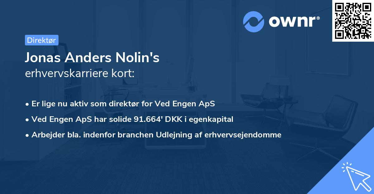 Jonas Anders Nolin's erhvervskarriere kort