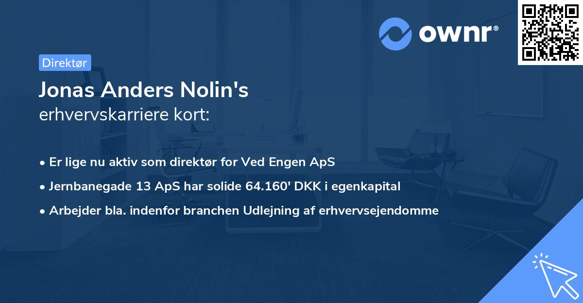 Jonas Anders Nolin's erhvervskarriere kort
