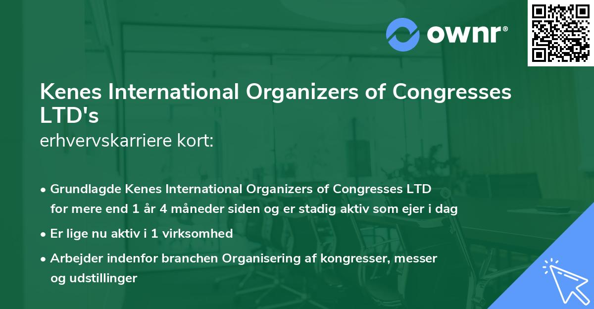 Kenes International Organizers of Congresses LTD's erhvervskarriere kort