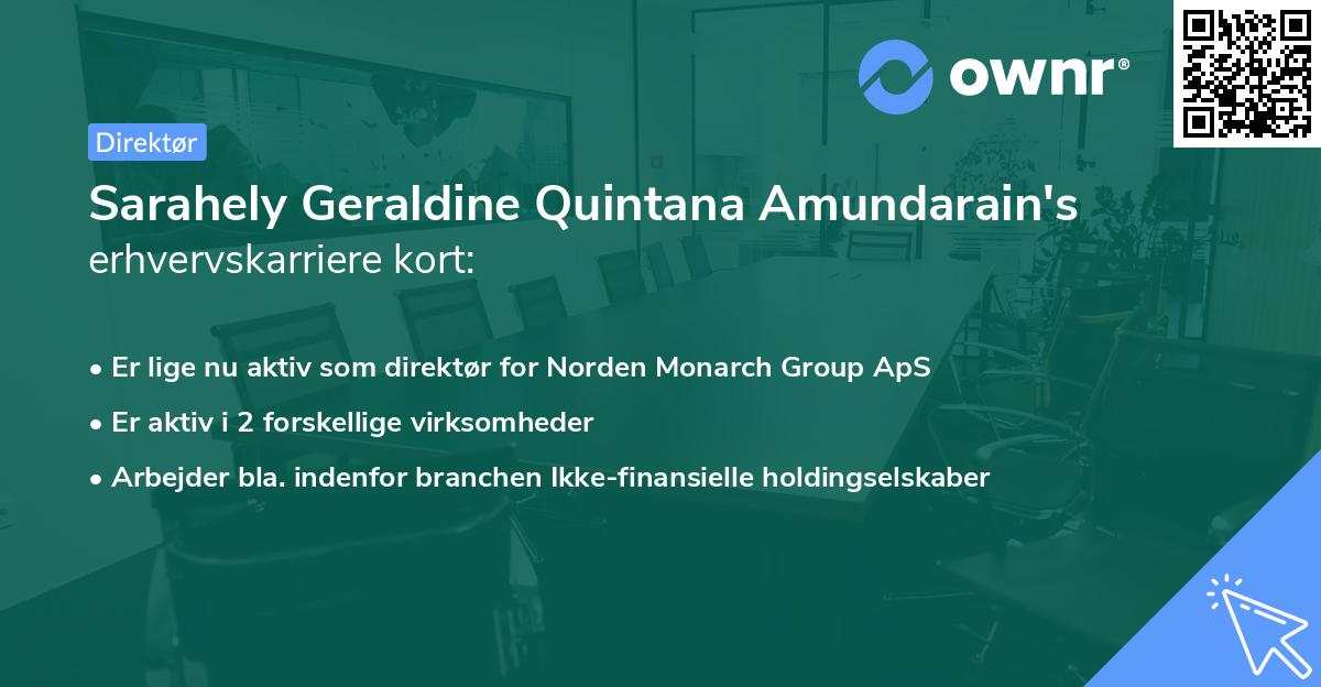 Sarahely Geraldine Quintana Amundarain's erhvervskarriere kort