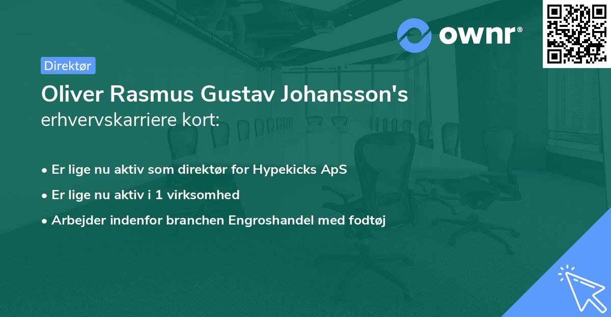 Oliver Rasmus Gustav Johansson's erhvervskarriere kort