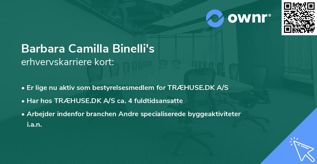 Barbara Camilla Binelli's erhvervskarriere kort