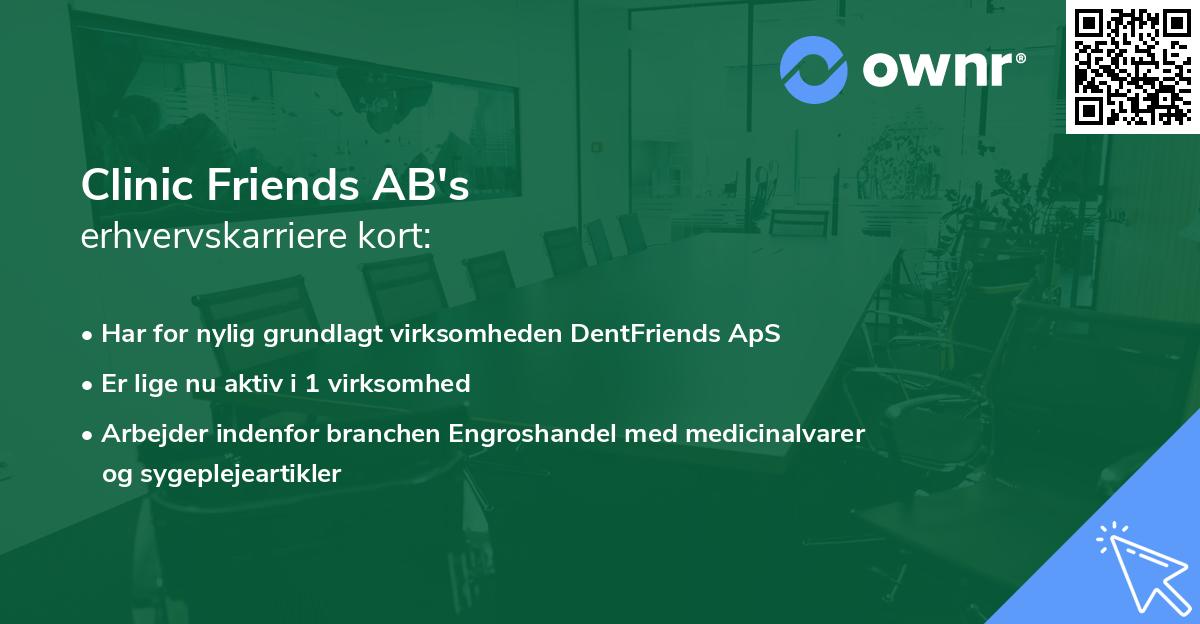 Clinic Friends AB's erhvervskarriere kort