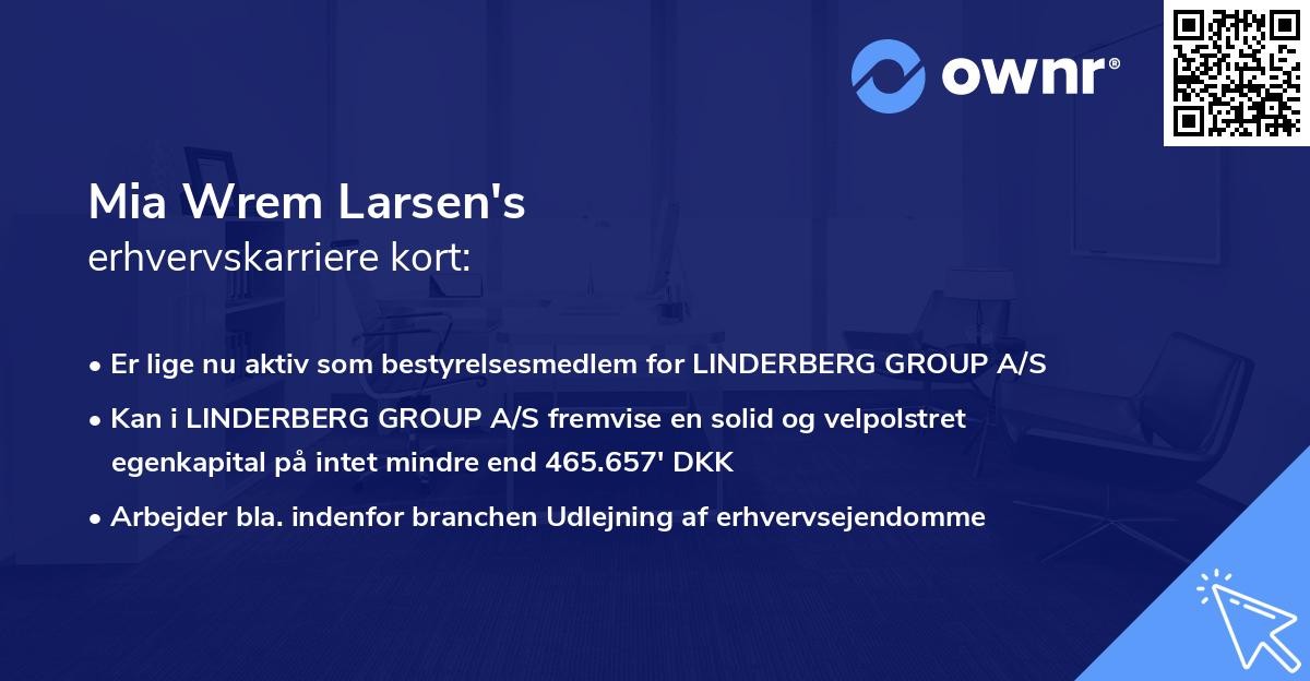 Mia Wrem Larsen's erhvervskarriere kort