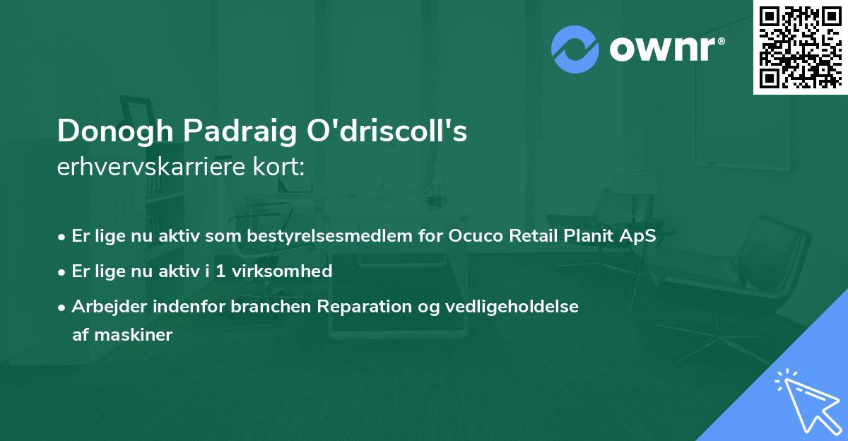 Donogh Padraig O'driscoll's erhvervskarriere kort