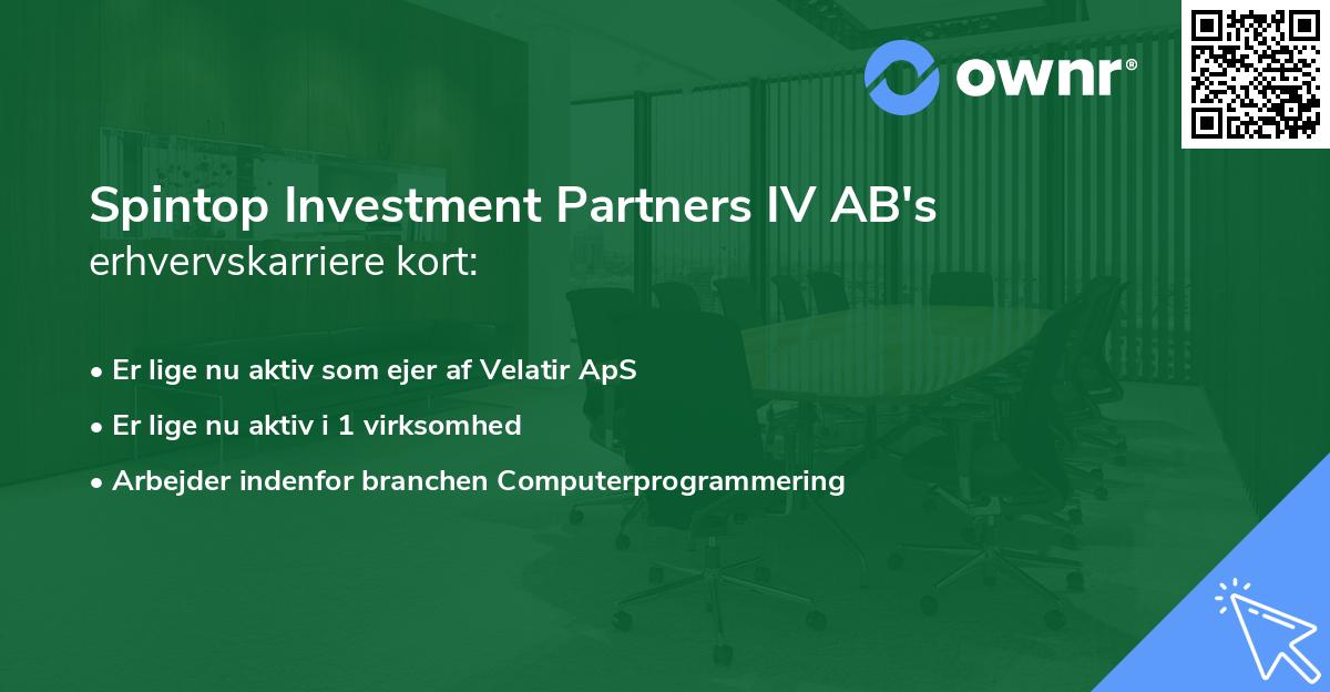 Spintop Investment Partners IV AB's erhvervskarriere kort