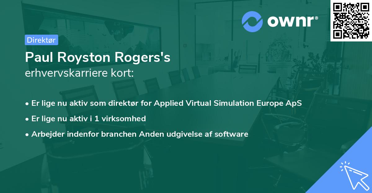 Paul Royston Rogers's erhvervskarriere kort