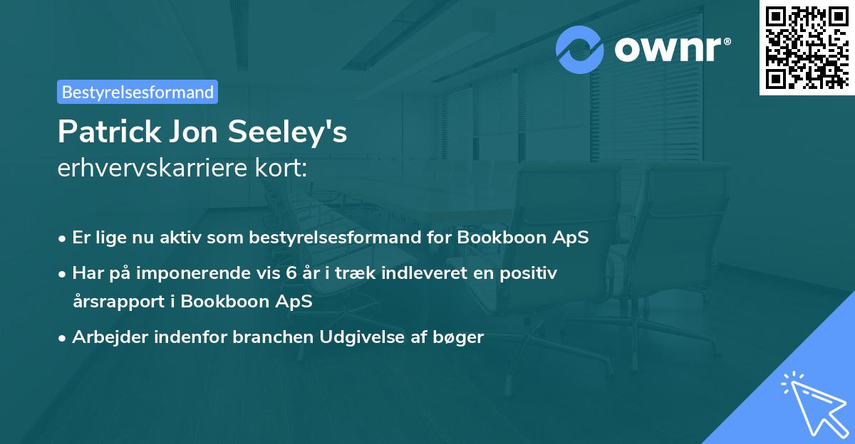 Patrick Jon Seeley's erhvervskarriere kort