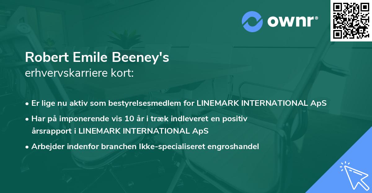 Robert Emile Beeney's erhvervskarriere kort