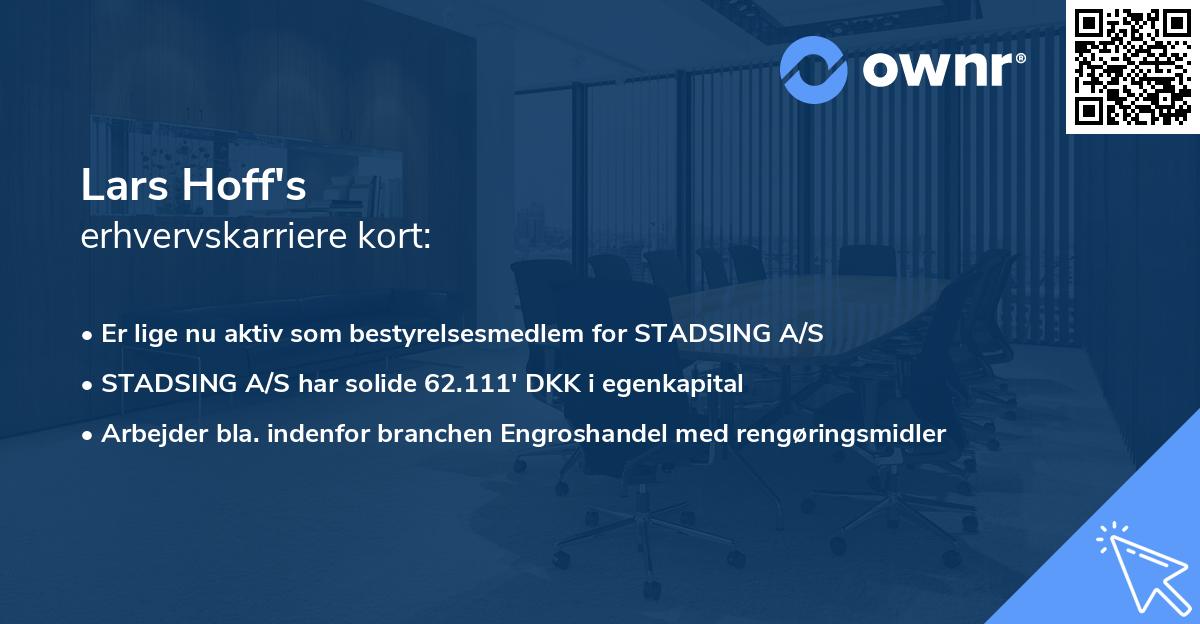 Lars Hoff's erhvervskarriere kort