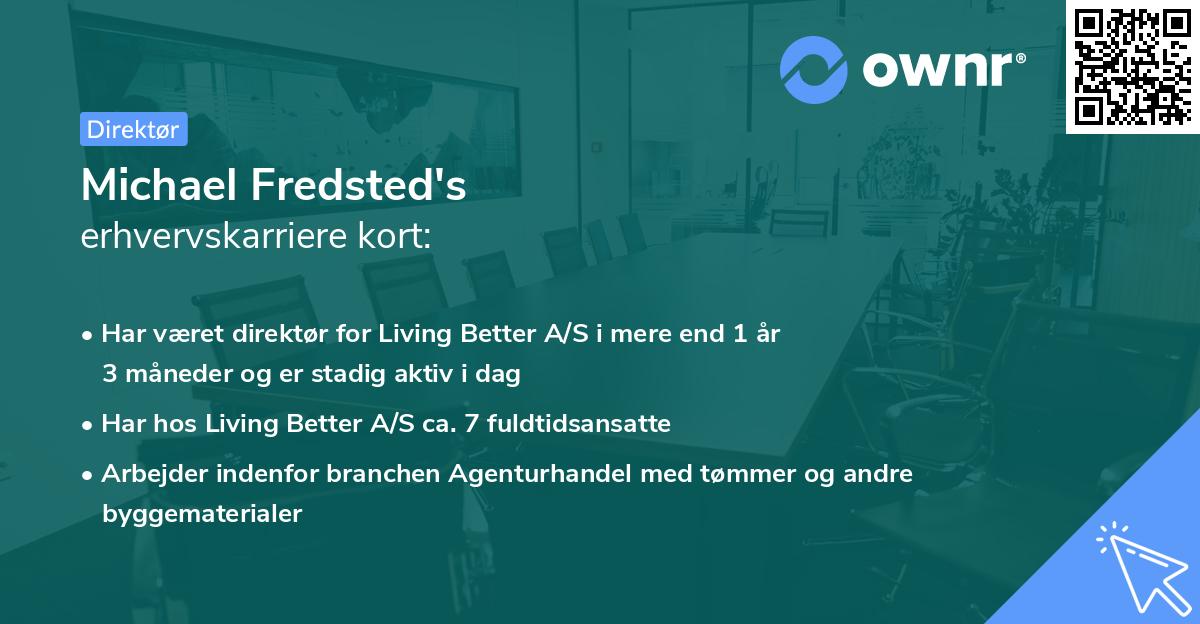 Michael Fredsted's erhvervskarriere kort