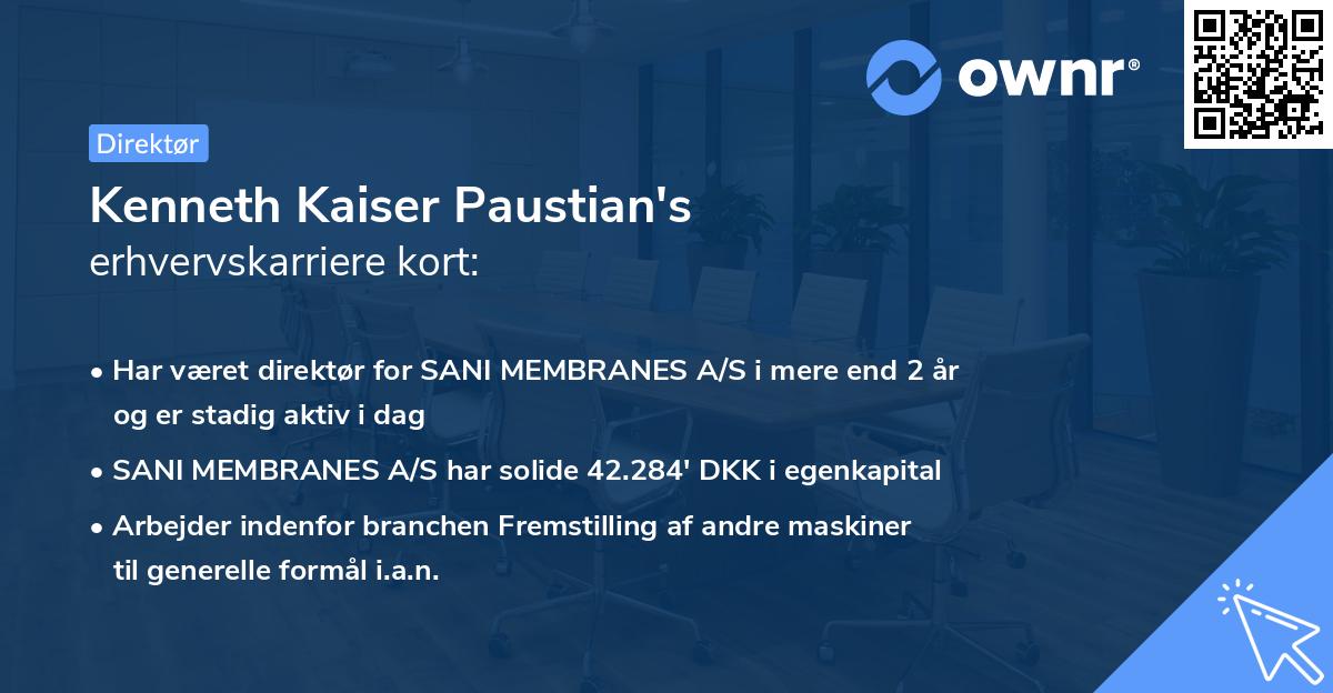 Kenneth Kaiser Paustian's erhvervskarriere kort