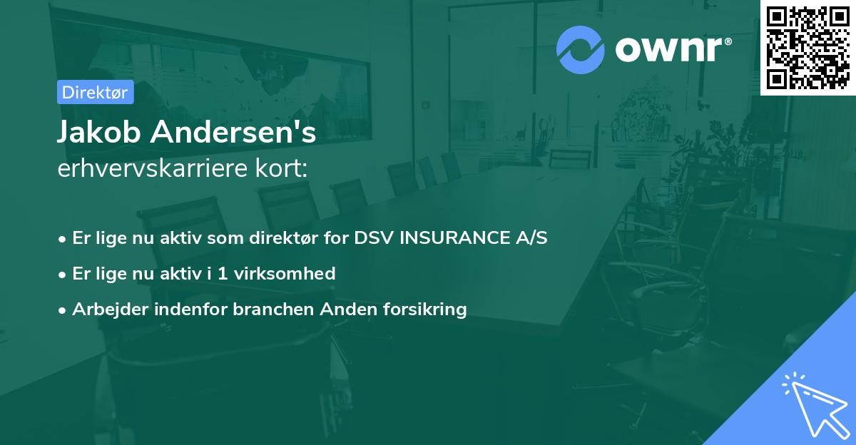 Jakob Andersen's erhvervskarriere kort
