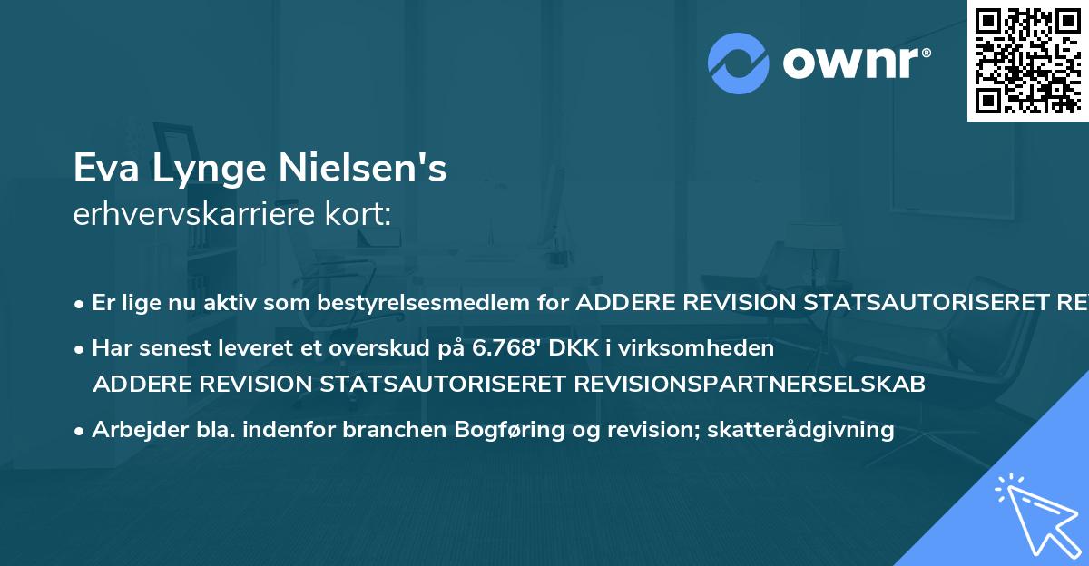 Eva Lynge Nielsen's erhvervskarriere kort