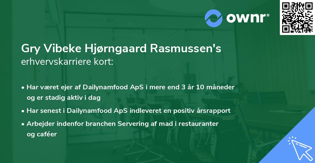 Gry Vibeke Hjørngaard Rasmussen's erhvervskarriere kort