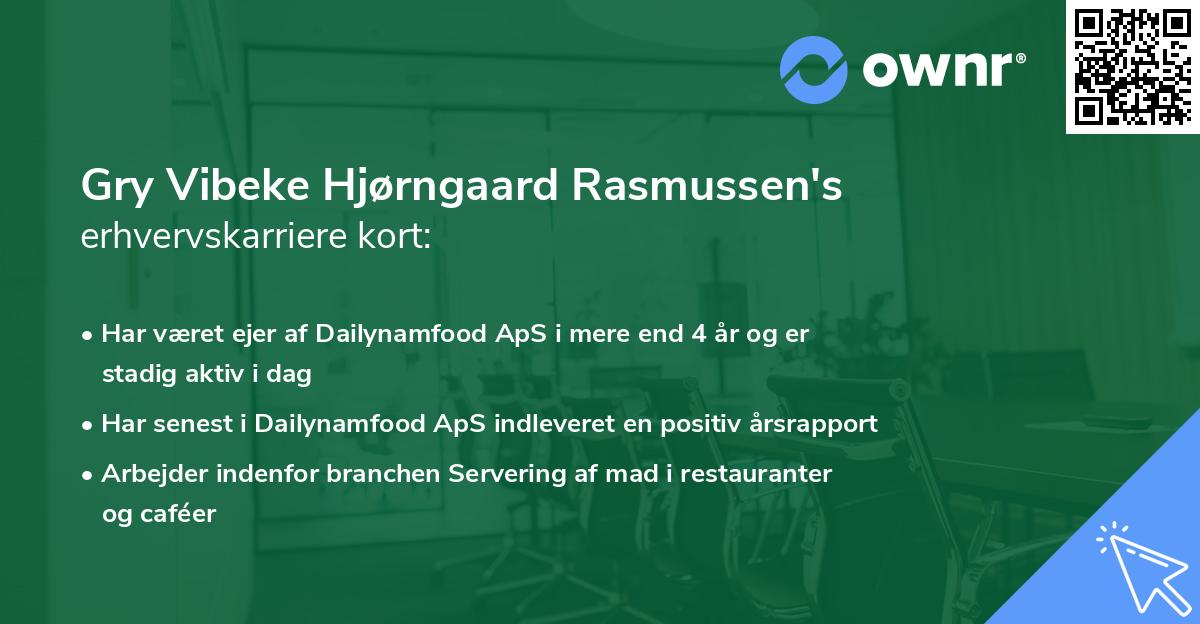 Gry Vibeke Hjørngaard Rasmussen's erhvervskarriere kort