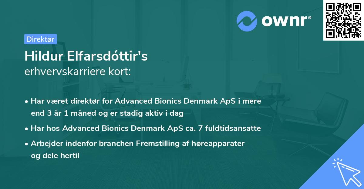 Hildur Elfarsdóttir's erhvervskarriere kort