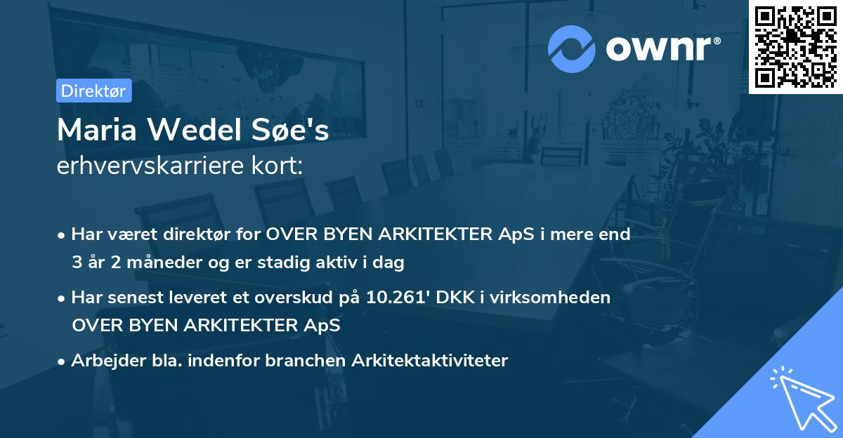 Maria Wedel Søe's erhvervskarriere kort