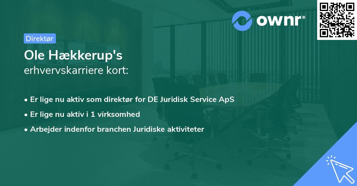 Ole Hækkerup's erhvervskarriere kort