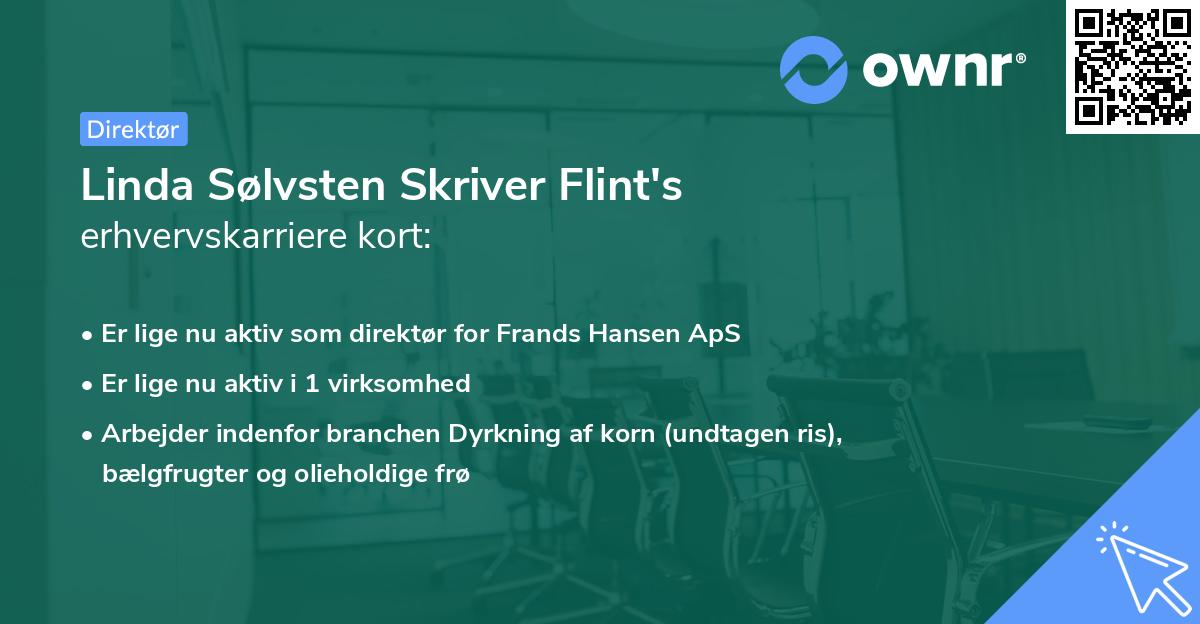 Linda Sølvsten Skriver Flint's erhvervskarriere kort