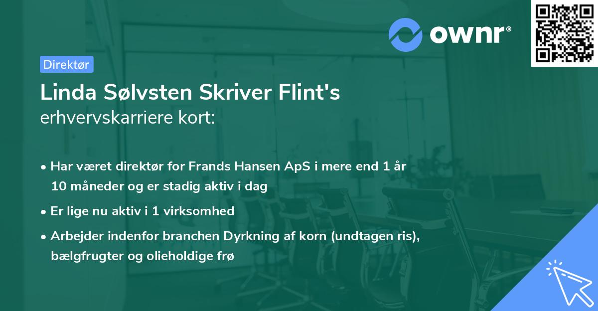 Linda Sølvsten Skriver Flint's erhvervskarriere kort