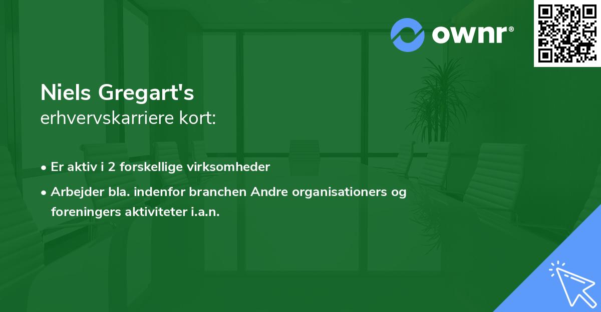 Niels Gregart's erhvervskarriere kort