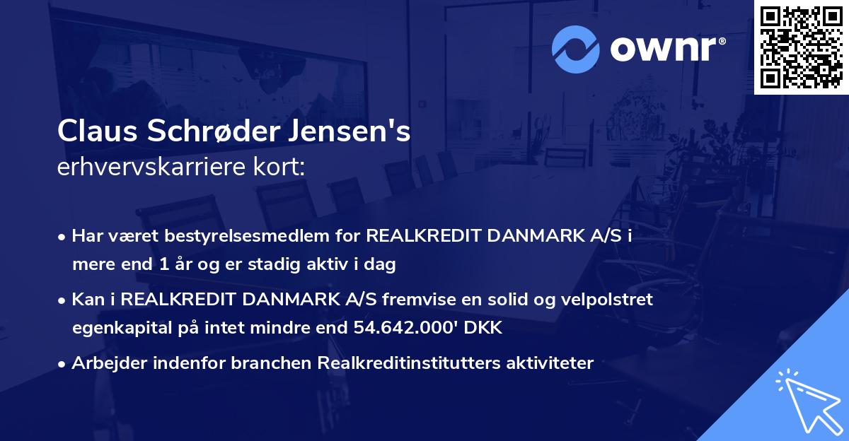 Claus Schrøder Jensen's erhvervskarriere kort