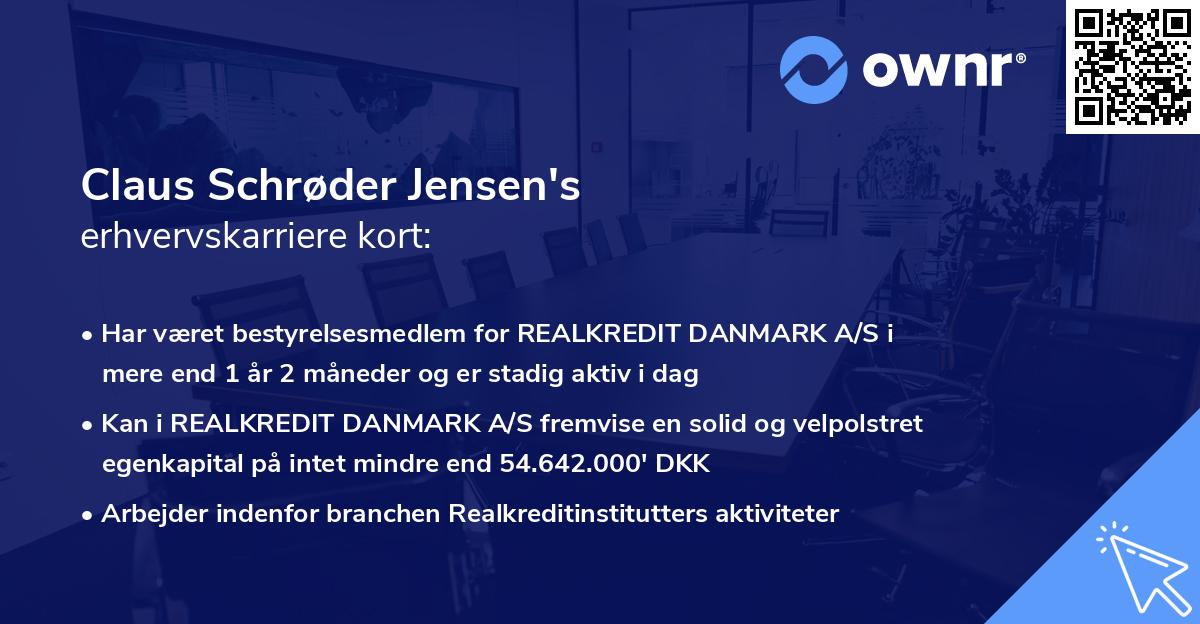 Claus Schrøder Jensen's erhvervskarriere kort