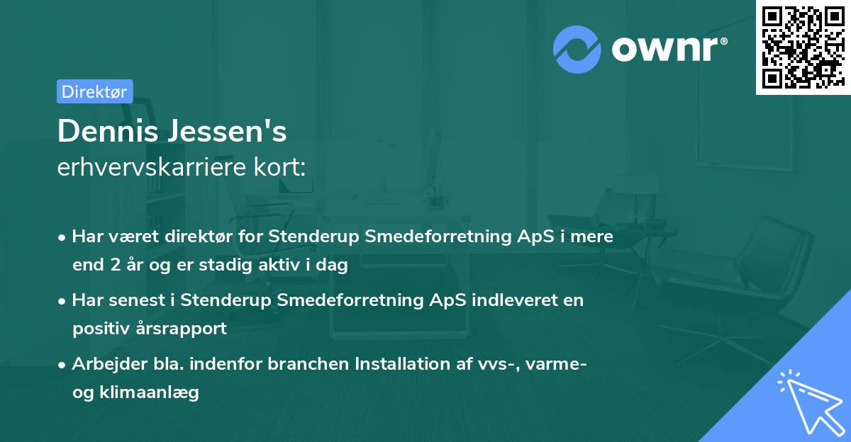 Dennis Jessen's erhvervskarriere kort