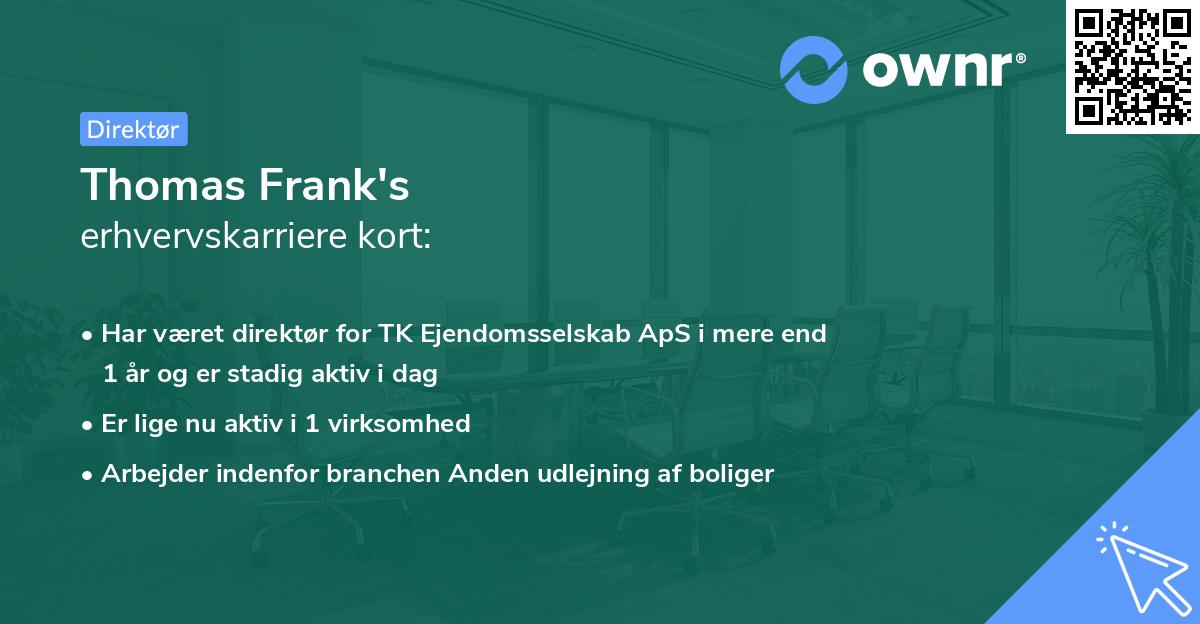 Thomas Frank's erhvervskarriere kort
