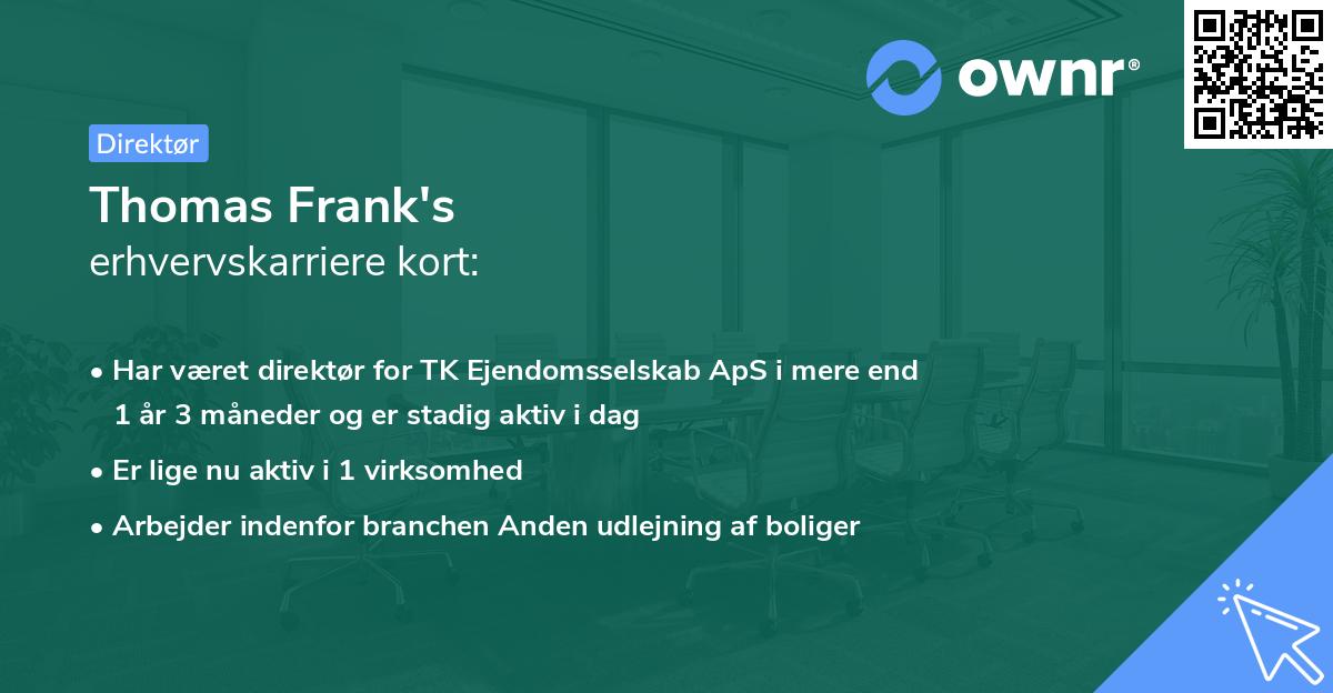 Thomas Frank's erhvervskarriere kort