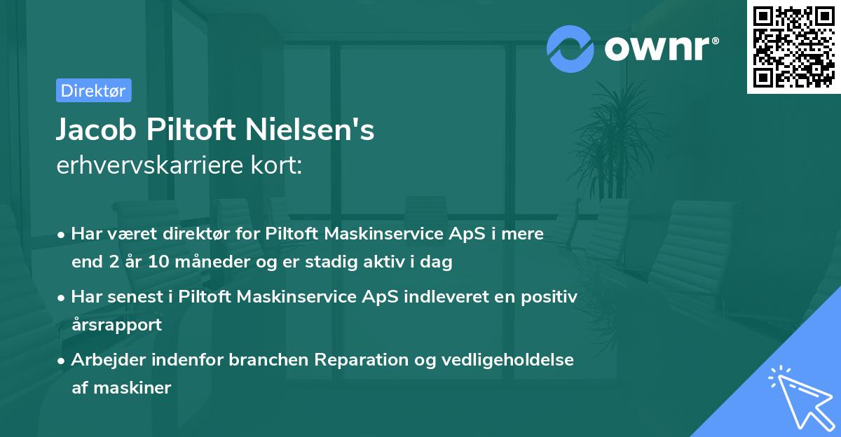 Jacob Piltoft Nielsen's erhvervskarriere kort