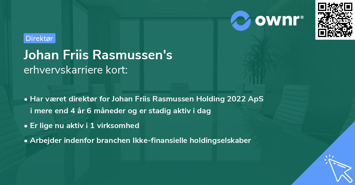 Johan Friis Rasmussen's erhvervskarriere kort