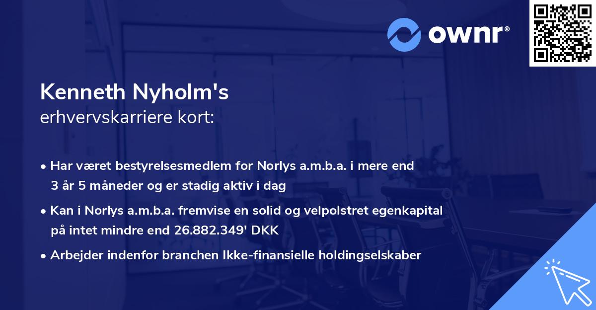 Kenneth Nyholm's erhvervskarriere kort