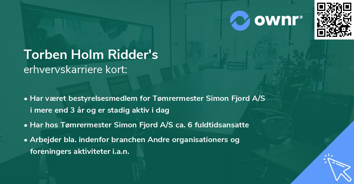 Torben Holm Ridder's erhvervskarriere kort
