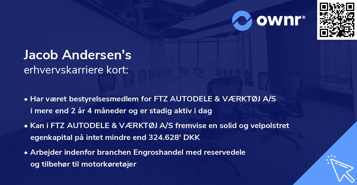 Jacob Andersen's erhvervskarriere kort