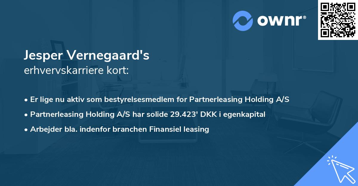 Jesper Vernegaard's erhvervskarriere kort