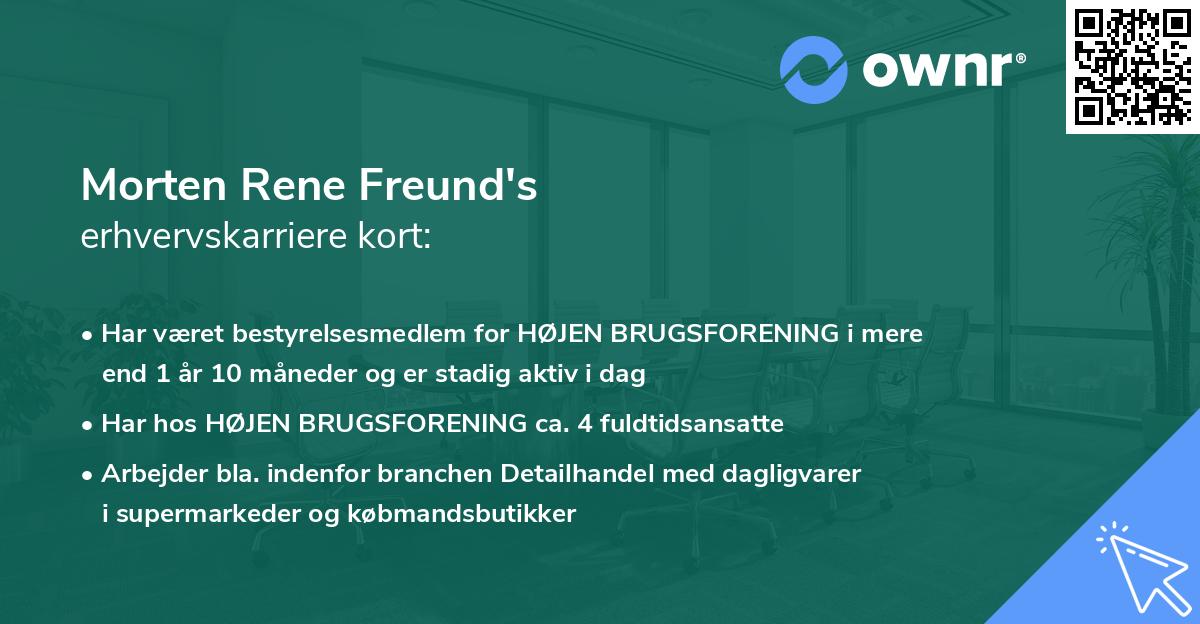 Morten Rene Freund's erhvervskarriere kort
